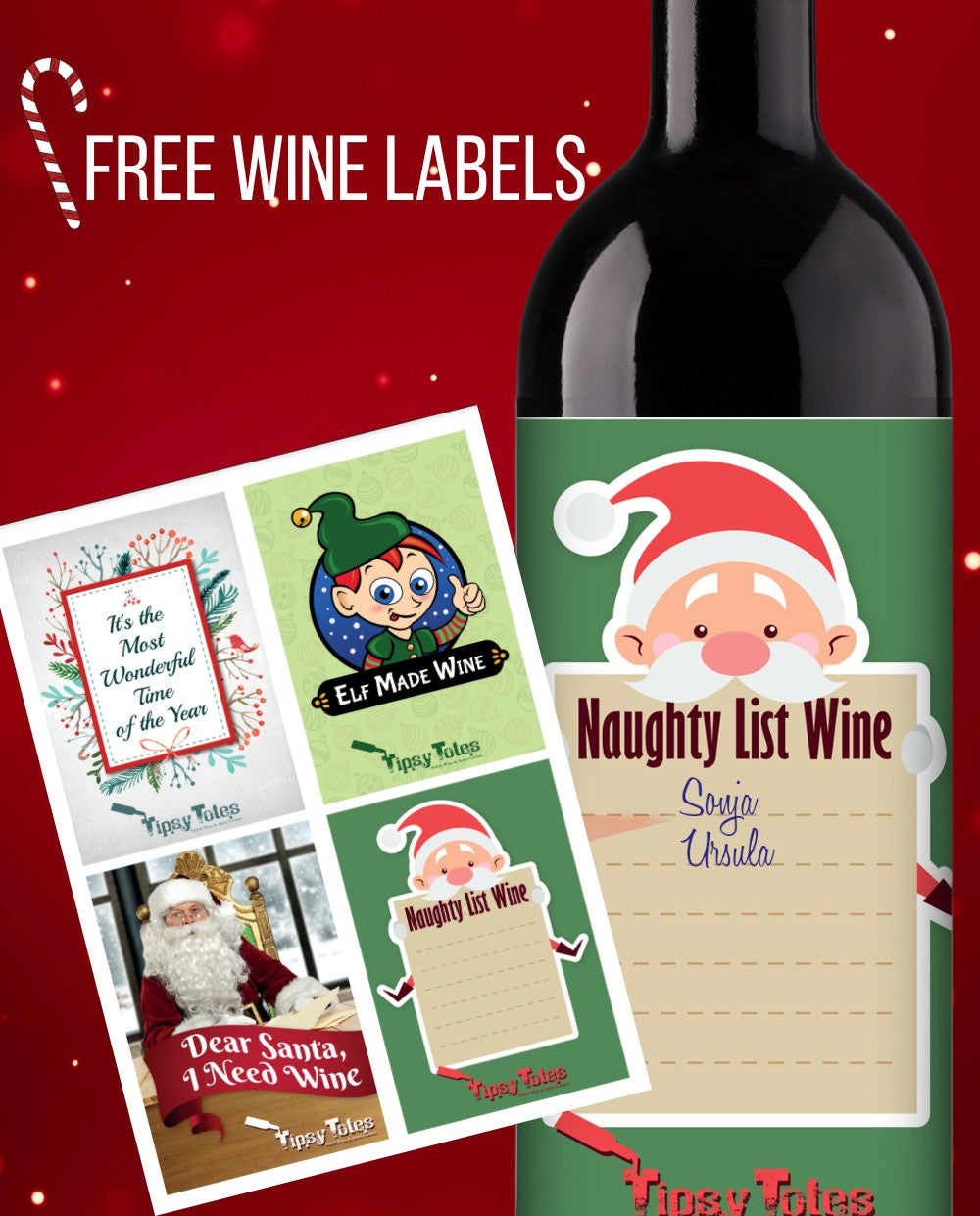 FREE PRINTABLE CHRISTMAS WINE LABELS