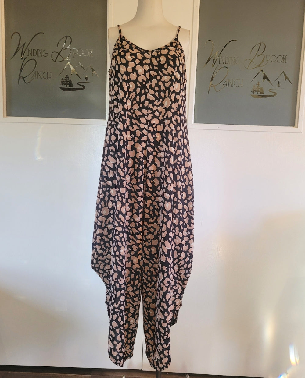 Animal Print Jumpsuit (Brown)