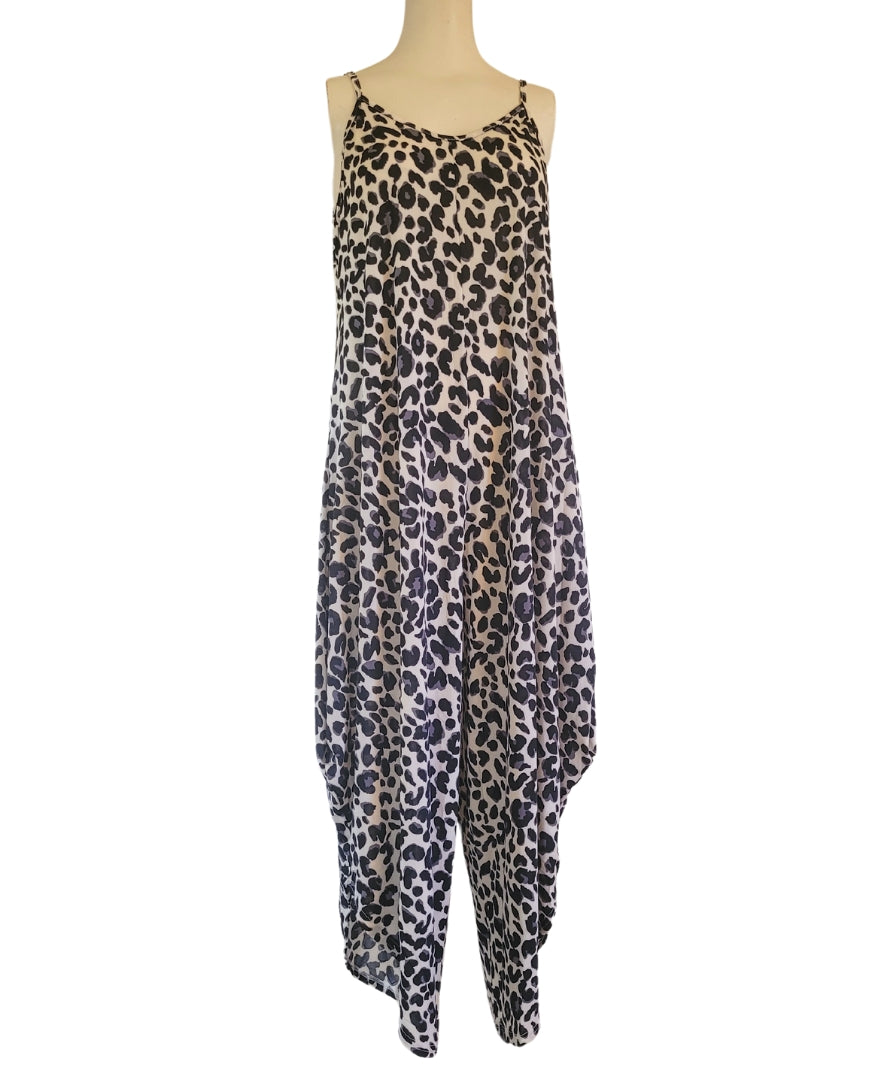 Animal Print Jumpsuit (Gray)