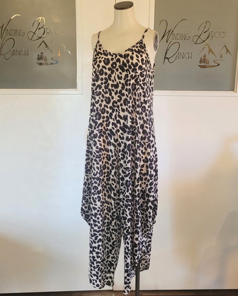 Animal Print Jumpsuit (Gray)