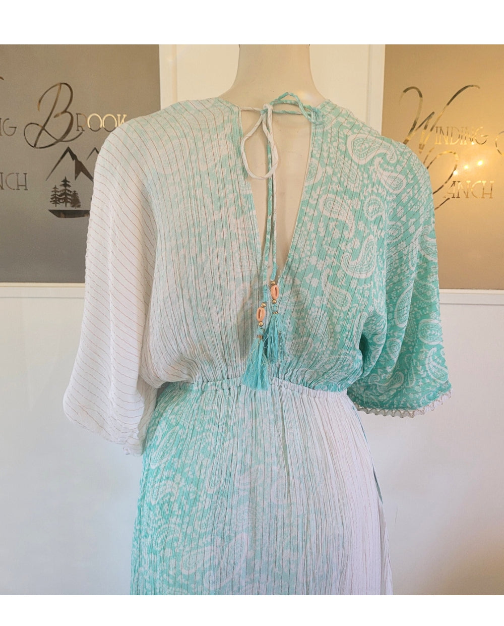 Elegant Sari Dress in Aqua