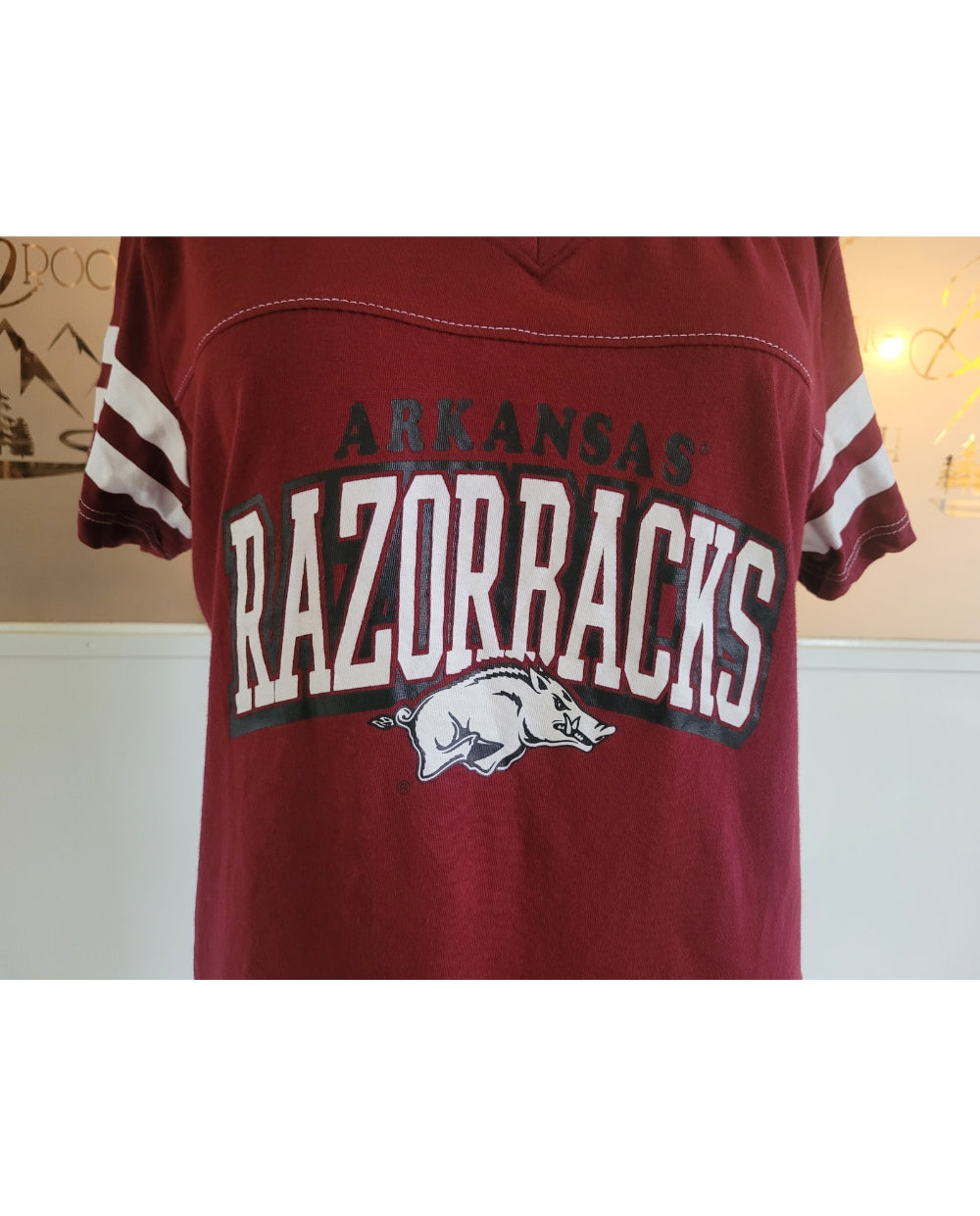 Arkansas Razorback V-neck Jersey T-shirt