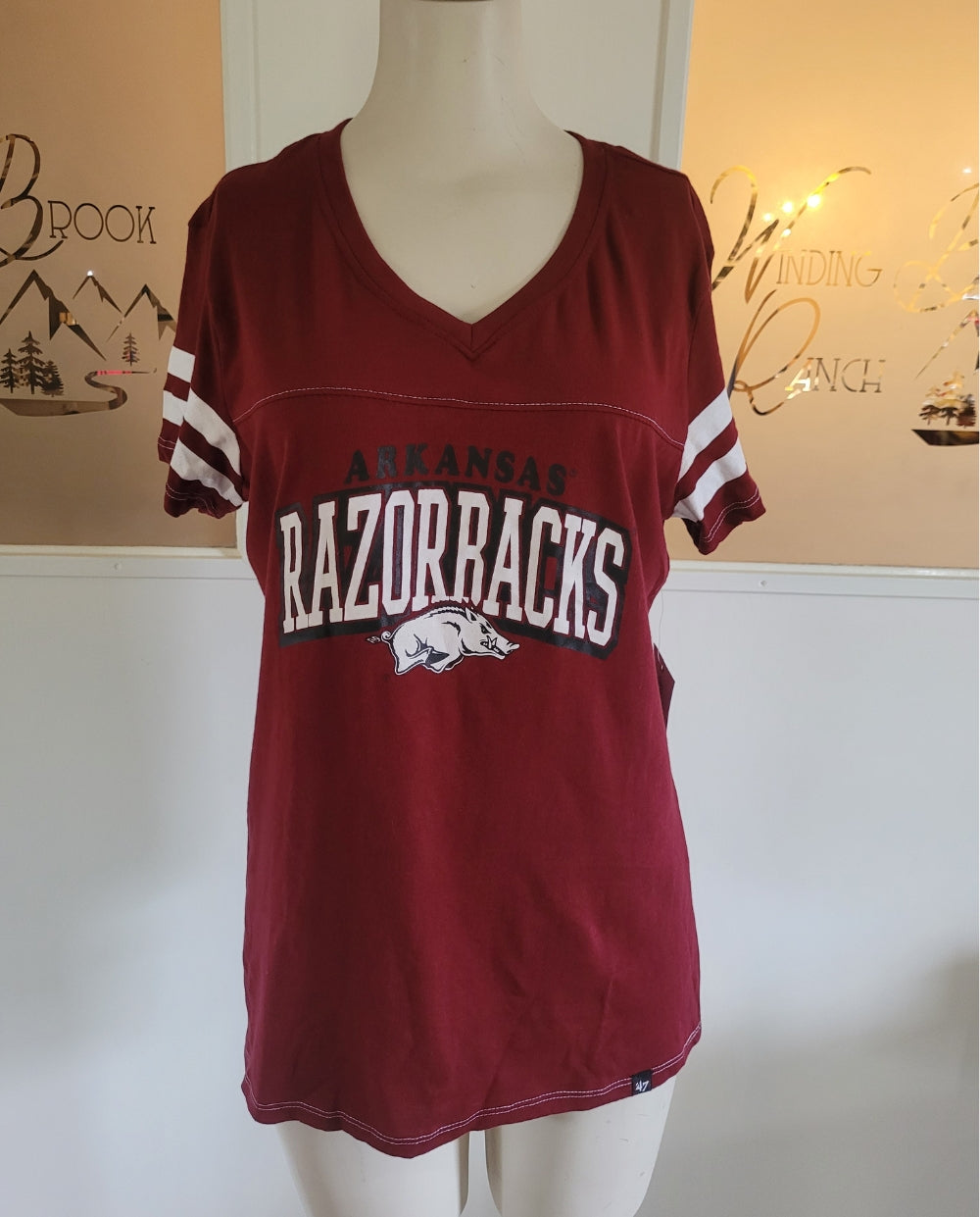 Arkansas Razorback V-neck Jersey T-shirt