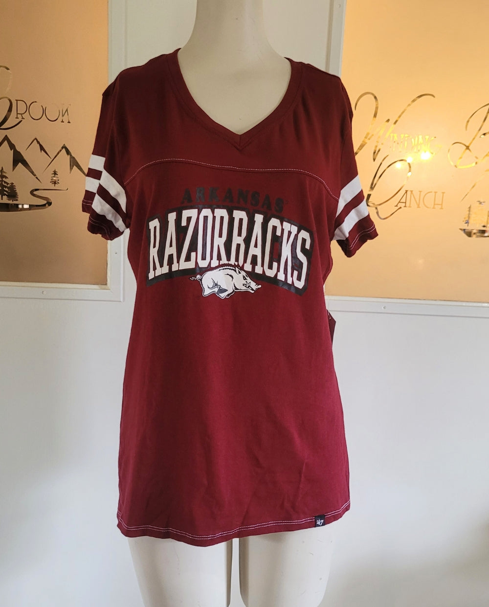 Arkansas Razorback V-neck Jersey T-shirt