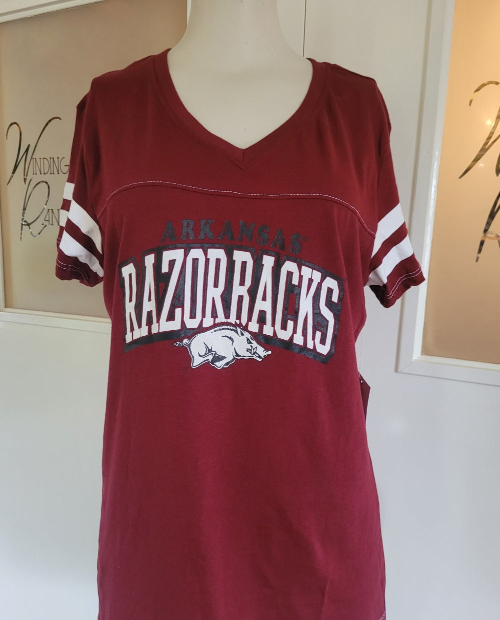 Arkansas Razorback V-neck Jersey T-shirt