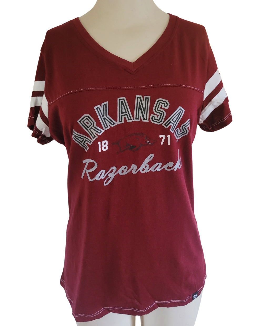 Arkansas Razorback V-neck Fan Favorite Tee by 47