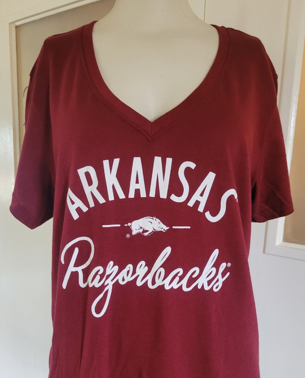 Arkansas Razorback V-Neck Tee by 47