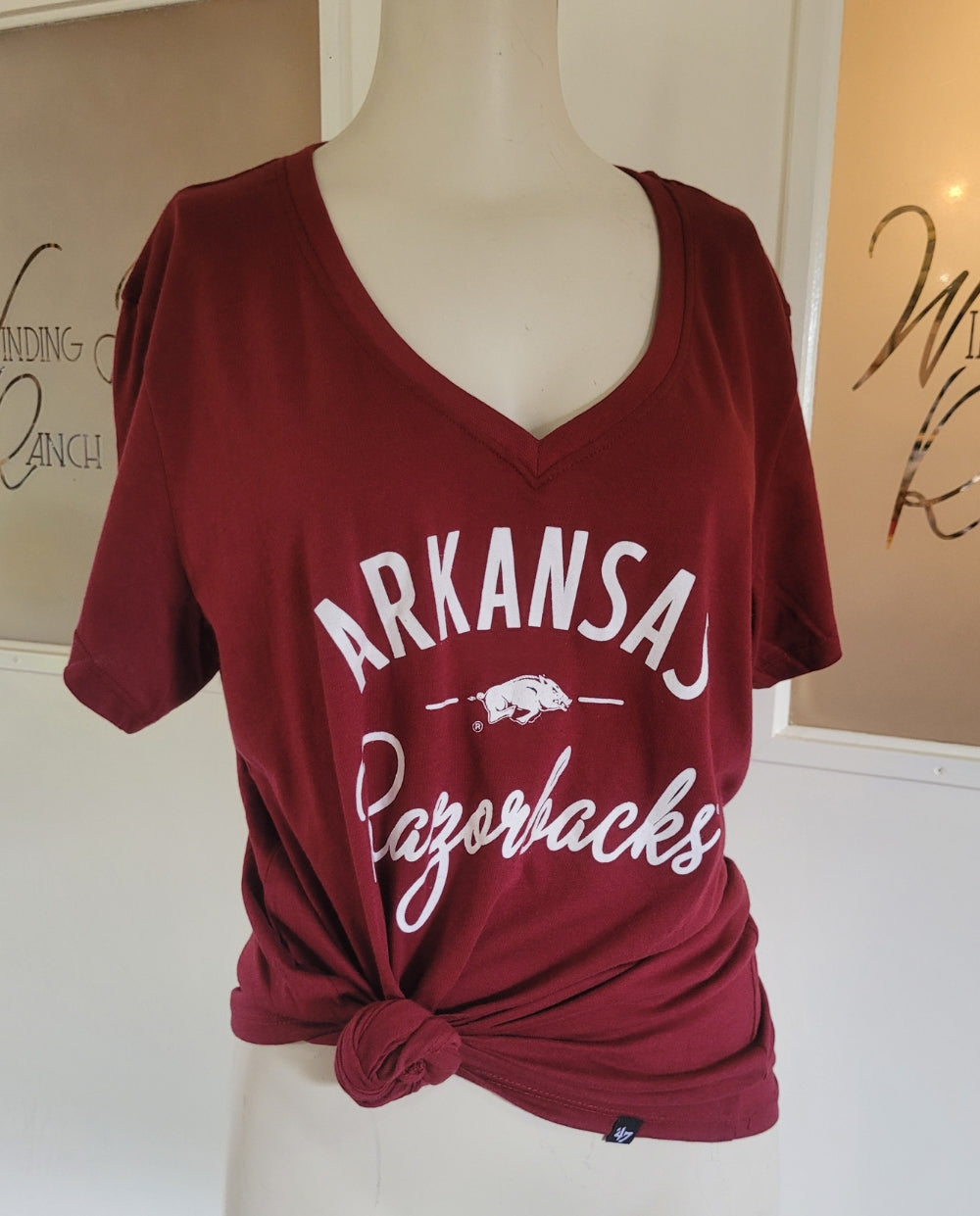 Arkansas Razorback V-Neck Tee by 47