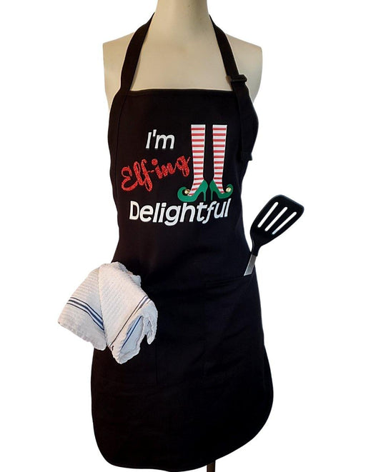 Elf-ing Delightful Apron with real jingle bells