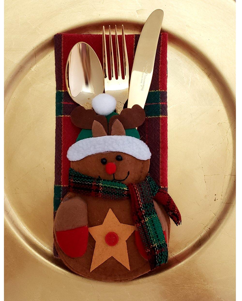 Reindeer Flatware Holder - Tipsy Totes | Wine Gifts | Beer Koozies | Wine Totes | Simply Fabulous