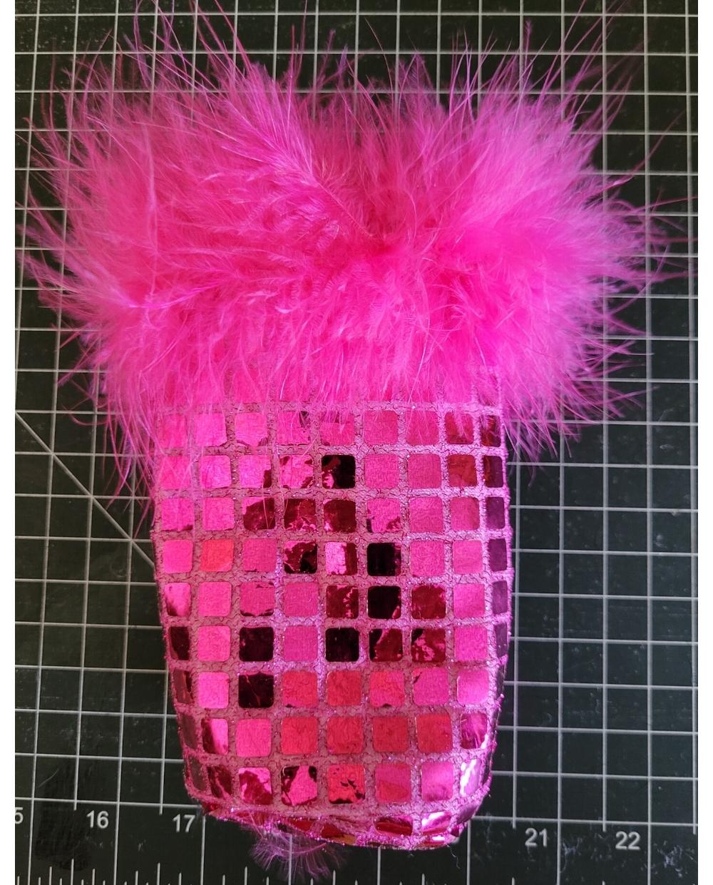 Hot Pink Square Sequin Beer Holder Koozie