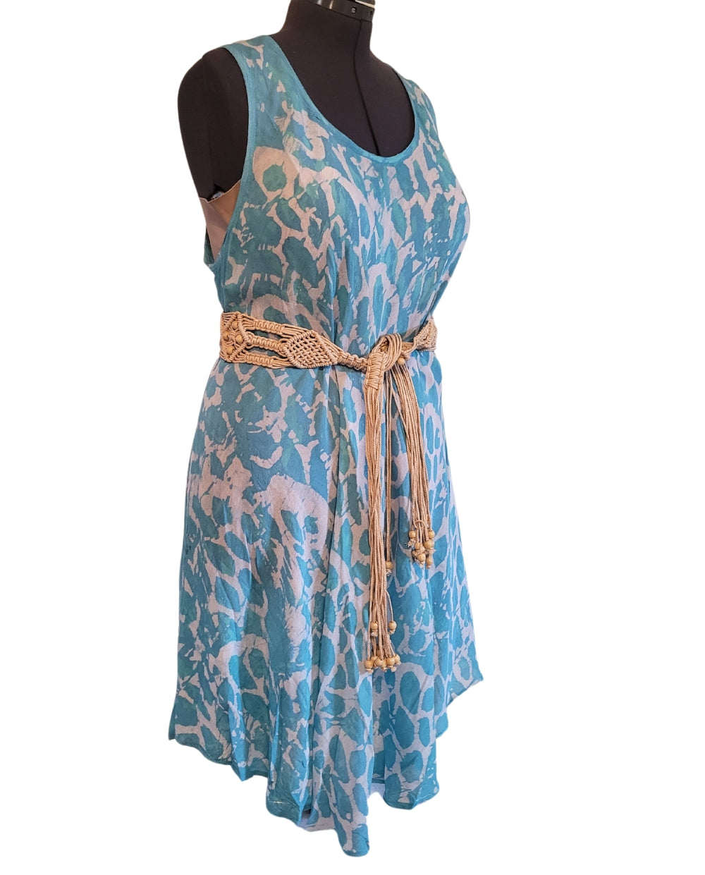 Aqua Tie Dye Plus Size Umbrella Dress