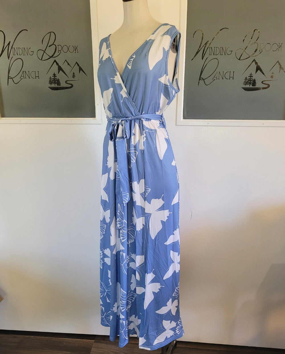 French Blue Butterfly Dress