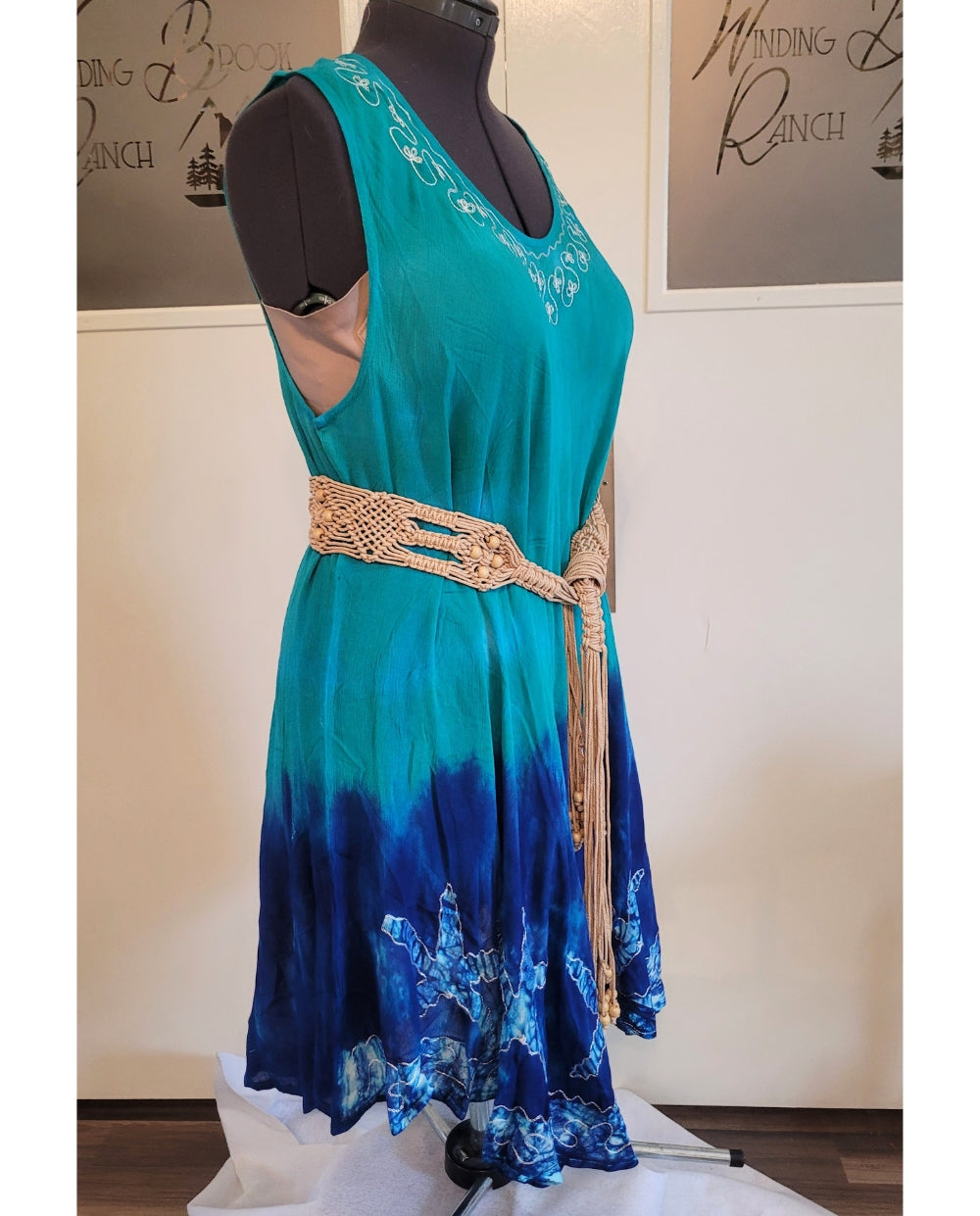 Teal Dipped Plus Size Summer Dress