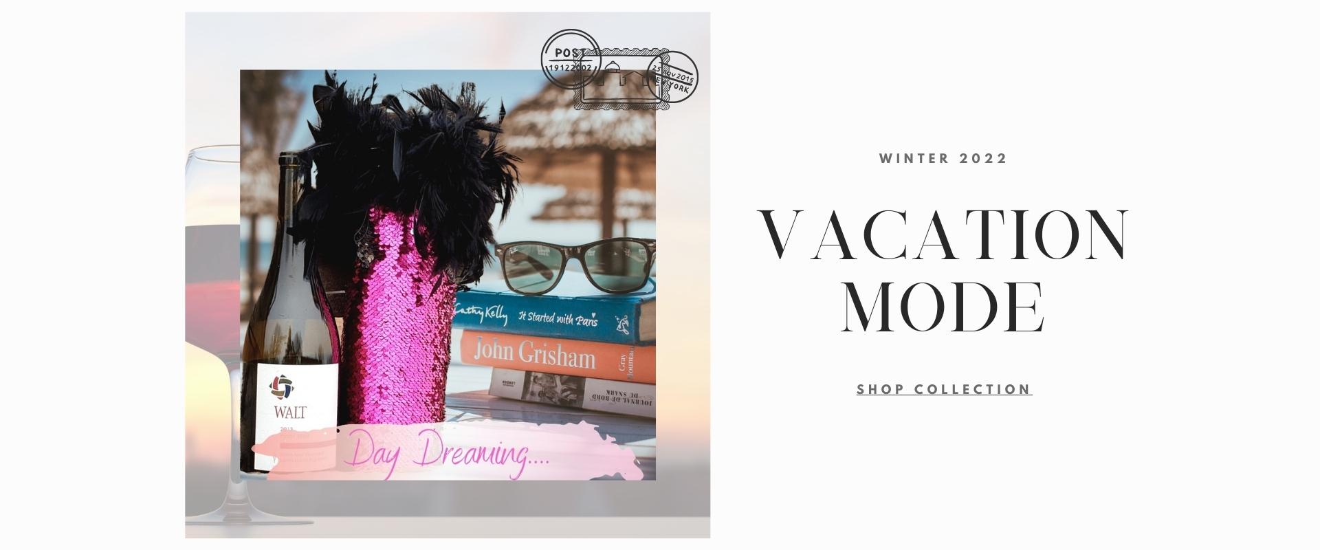 Vacation Mode with Pink Diva Wine Tote