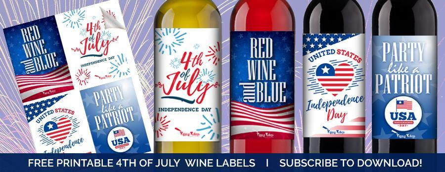 4TH OF JULY WINE LABELS - Tipsy Totes | Wine Gifts | Beer Koozies | Wine Totes | Simply Fabulous