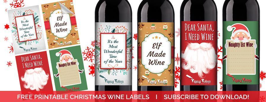 Download Christmas Printable Wine Labels