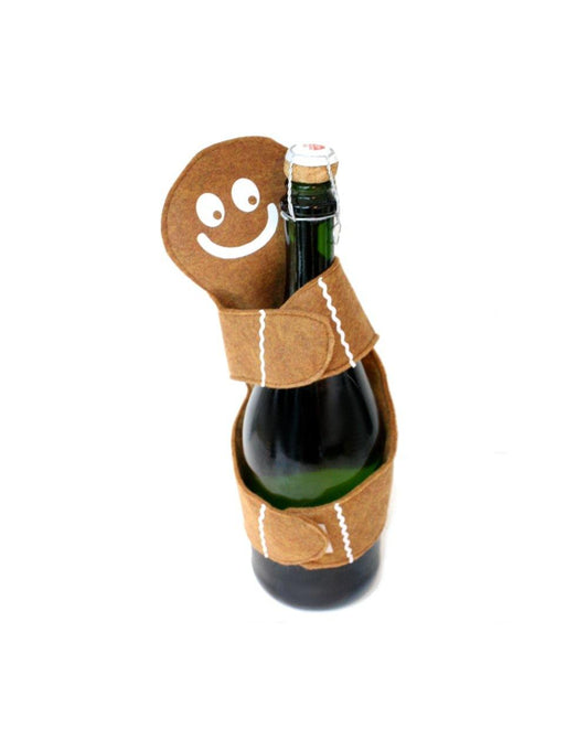 Ginger Bread Man Wine Bottle Hugger - Fantastic Holiday Gift Idea - Tipsy Totes | Wine Gifts | Beer Koozies | Wine Totes | Simply Fabulous
