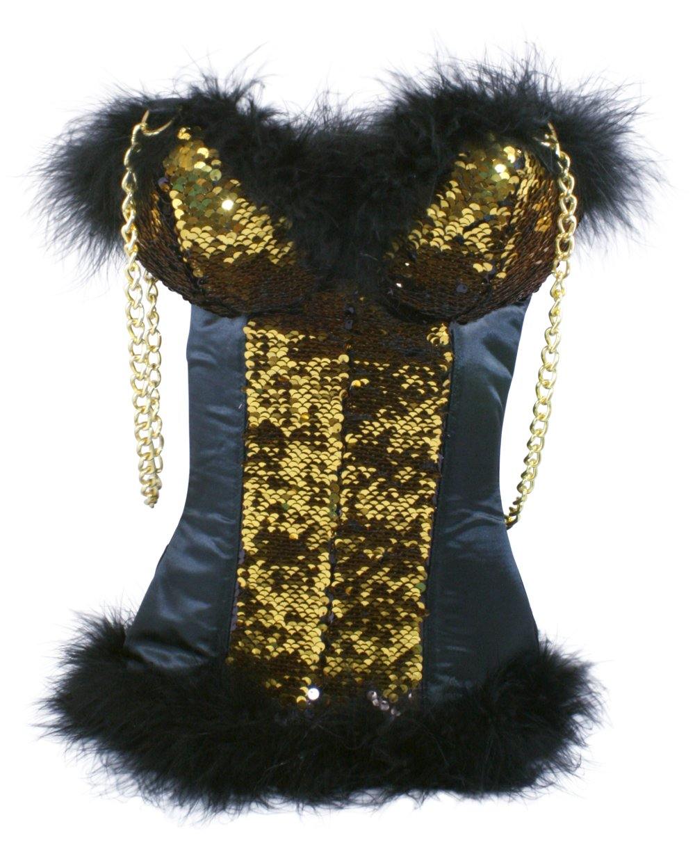 Sexy Corset Tote in Gold/Black reversible Sequins by Tipsy Totes
