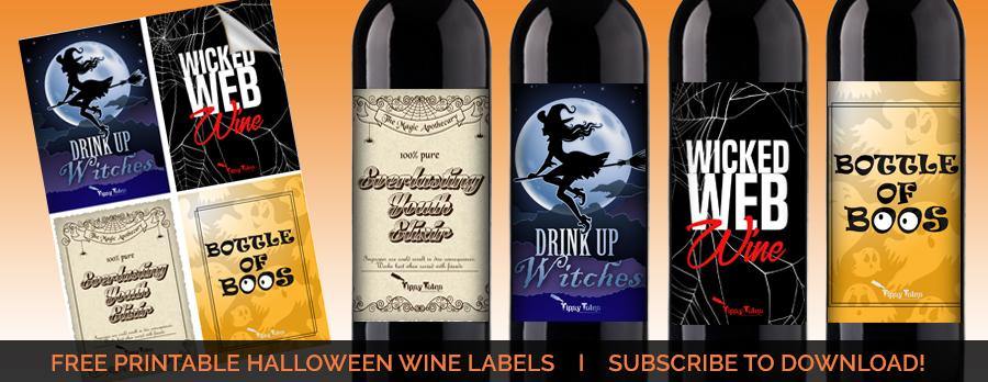PRINTABLE HALLOWEEN WINE LABELS - Tipsy Totes | Wine Gifts | Beer Koozies | Wine Totes | Simply Fabulous