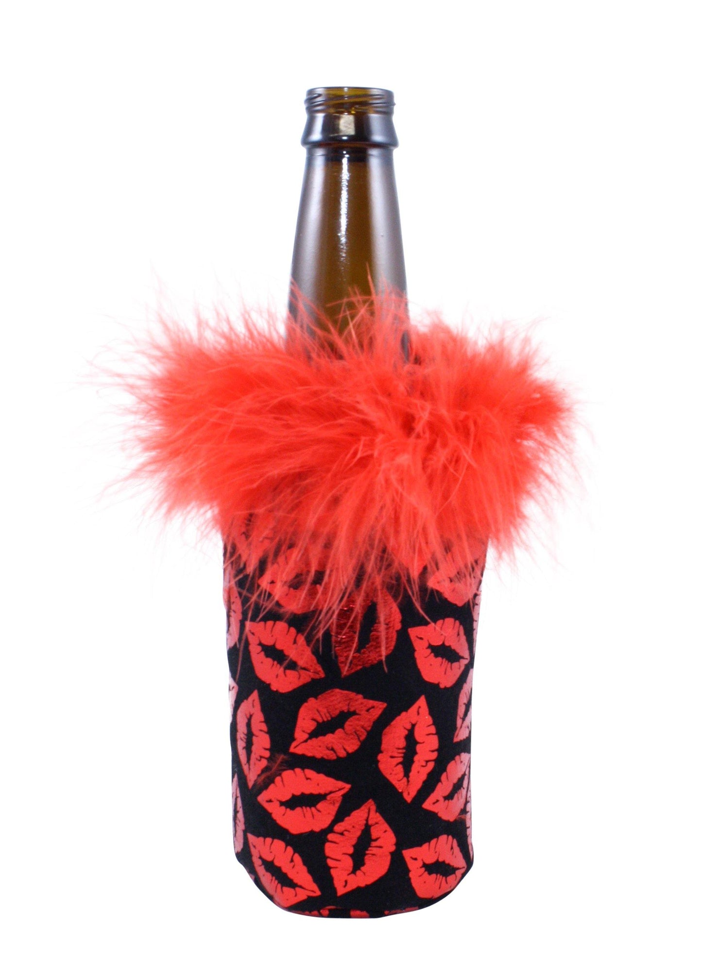 Insulated Beer Coolie with Red Lips by Tipsy Totes