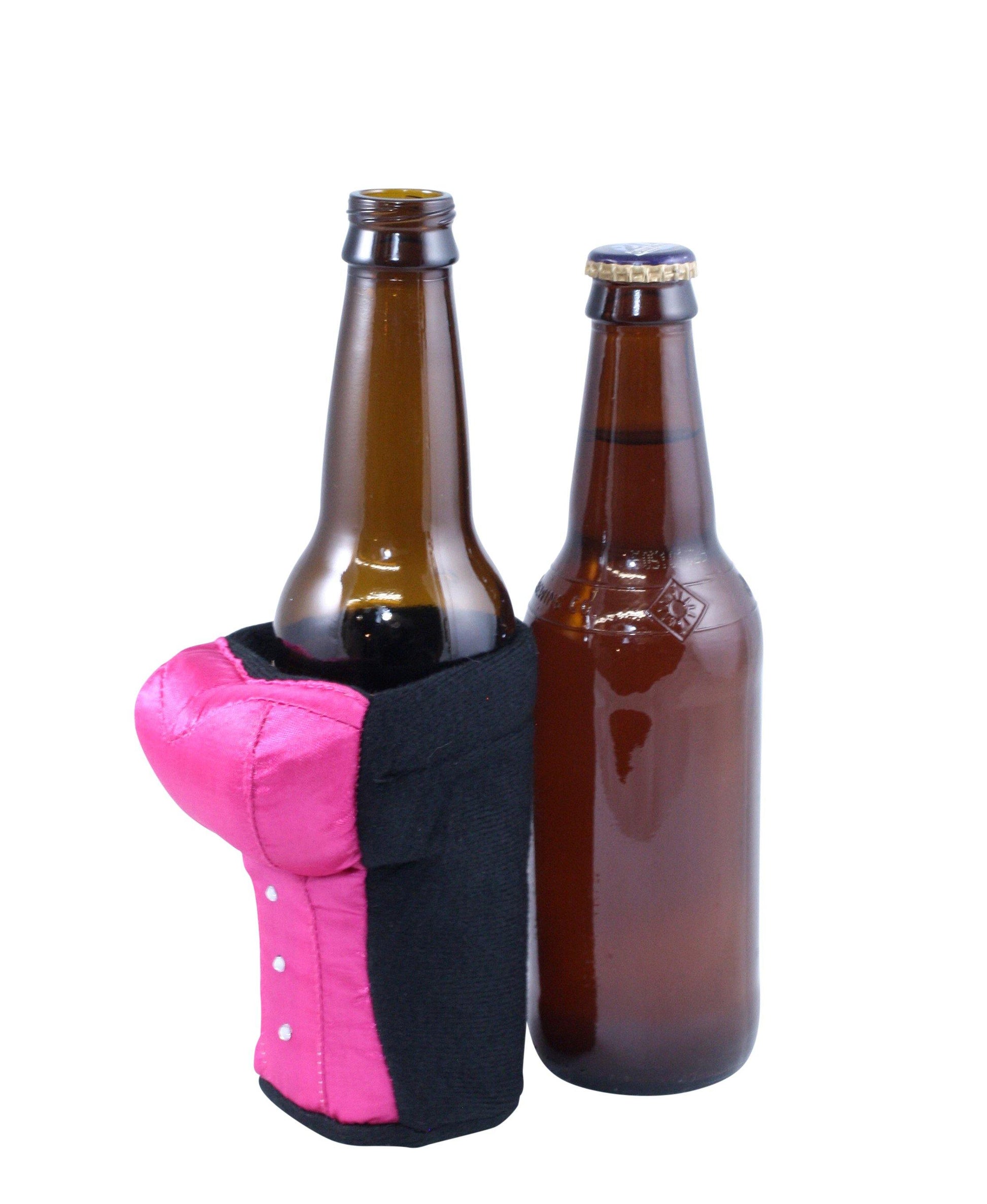 Hot Pink Corset Koozie for Beer and Water by Tipsy Totes