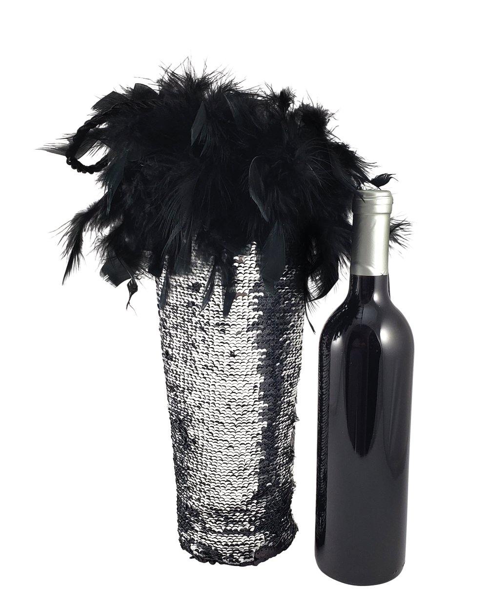 Silver and Black Wine Bag by Tipsy Totes