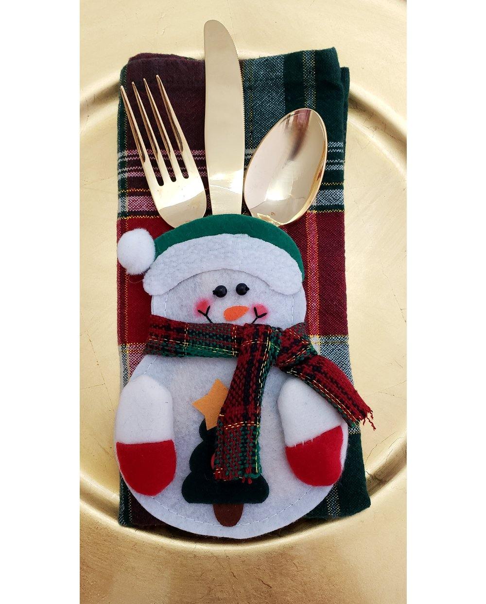 Snowman Flatware Holder - perfect for kids! - Tipsy Totes | Wine Gifts | Beer Koozies | Wine Totes | Simply Fabulous