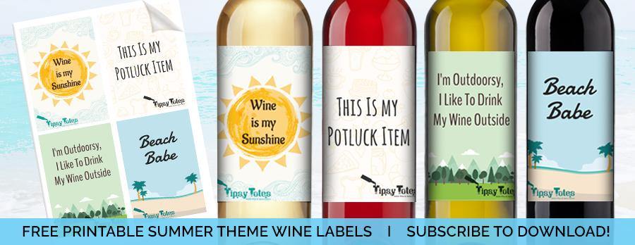 SUMMER WINE LABELS - Tipsy Totes | Wine Gifts | Beer Koozies | Wine Totes | Simply Fabulous