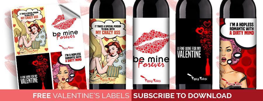 FREE PRINTABLE VALENTINE'S DAY WINE LABELS - Tipsy Totes | Wine Gifts | Beer Koozies | Wine Totes | Simply Fabulous
