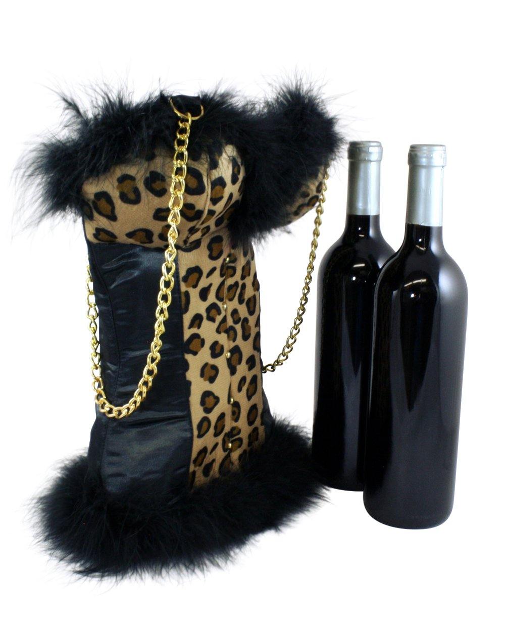 Cheetah Corset Double Wine Tote | Wine Bottle Holder | Wine Purse - Tipsy Totes | Wine Gifts | Beer Koozies | Wine Totes | Simply Fabulous