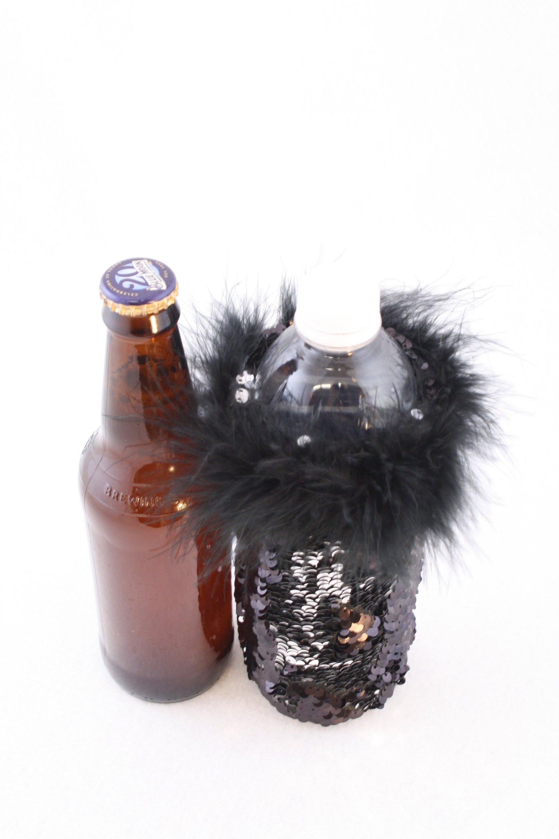 Black and Silver Reversible Mermaid Sequin Beer Coolies – Winding